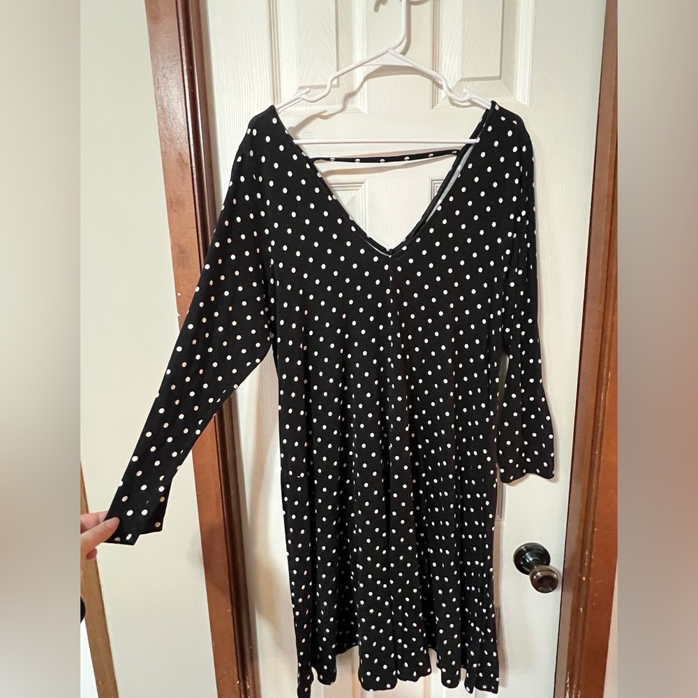 Polka Dot Jersey Dress, 2X